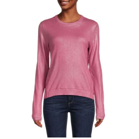 ATM ANTHONY THOMAS MELILLO Cashmere Blend Metallic Crewneck Sweater NWOT Size Me - Picture 2 of 8